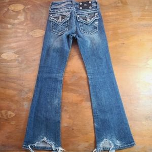 MISS ME JEANS - SIZE 8 Youth Girls - BOOT CUT DENIM - EUC JK6129B -COLOR DK 166